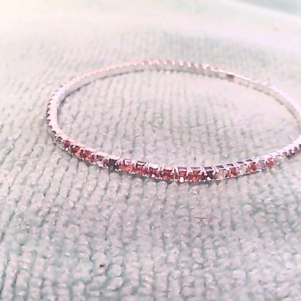Pink Rhinestone Elastic Tennis Bracelet